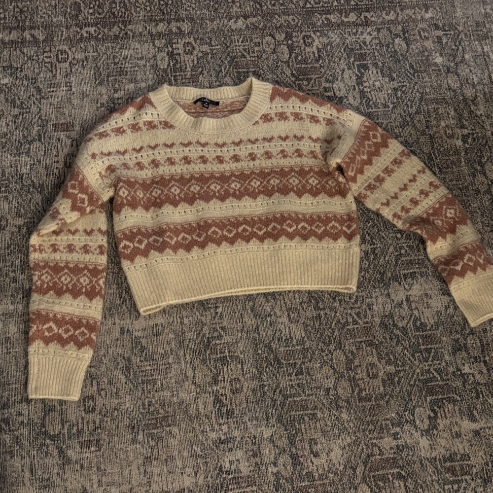 🌱 3 FOR $18 🌱 Lulu's Cream and Pink Fairisle Sweater